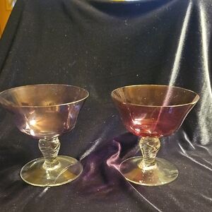 Elegant Purple / Pink Glass Sherbert Glasses